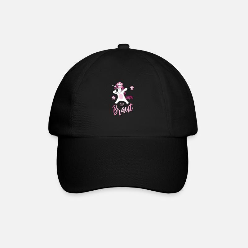 Einhorn Dab Braut JGA Junggesellinnenabschied 1 - Baseballkappe - Schwarz/Schwarz