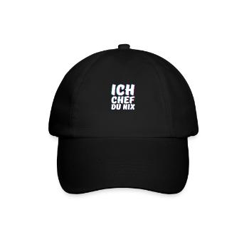 Ich Chef du Nix Chef Humorvoll Spruch - Baseballkappe - Schwarz/Schwarz - Vorne