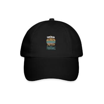 TRIATHLON EASY THEY'D CALL IT FOOTBALL Geschenke - Baseballkappe - Schwarz/Schwarz - Vorne