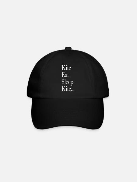 Kite Eat Sleep Kite.. - Baseballkappe - Schwarz/Schwarz