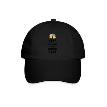 Keep Calm Drink Beer - Baseballkappe - Schwarz/Schwarz - Vorne