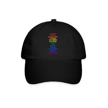 Science Is Real Black Lives Matter Human Rights - Baseballkappe - Schwarz/Schwarz - Vorne