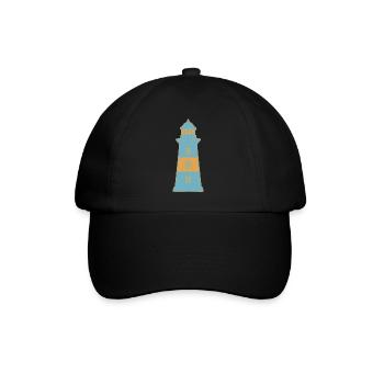 Leuchtturm maritim Küste - Baseballkappe - Schwarz/Schwarz - Vorne