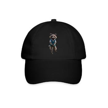 Sport-Waschbär - Baseballkappe - Schwarz/Schwarz - Vorne
