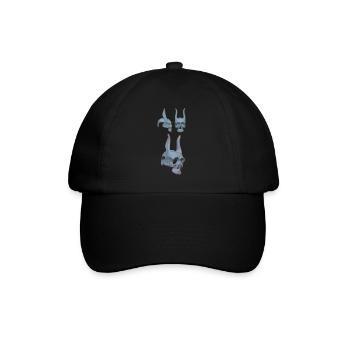 Detailliertes Hasenskelett Design - Baseballkappe - Schwarz/Schwarz - Vorne
