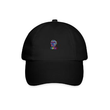 Montag Trippy Bunter Schädel Skull Halloween - Baseballkappe - Schwarz/Schwarz - Vorne
