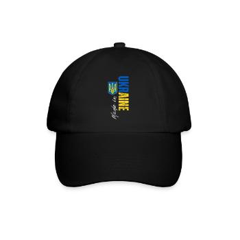 Made in Ukraine, ich liebe die Ukraine - Baseballkappe - Schwarz/Schwarz - Vorne