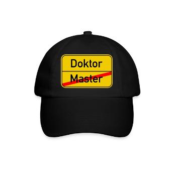 Ortsschild Master - Doktor - Baseballkappe - Schwarz/Schwarz - Vorne