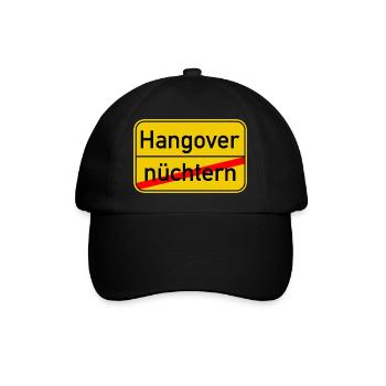 Ortsschild nüchtern - Hangover - Baseballkappe - Schwarz/Schwarz - Vorne