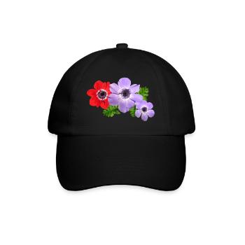 flowers lilies tulips orchids sunflower dahlia ger - Baseball Cap - black/black - Front