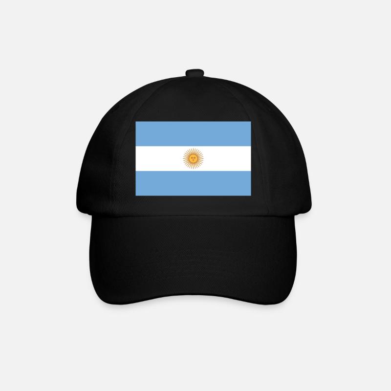 Argentinische Fahne - Baseballkappe - Schwarz/Schwarz