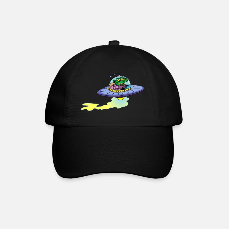 Alien Alien Raumschiff - Baseballkappe - Schwarz/Schwarz