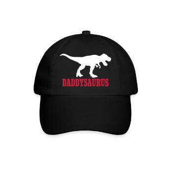Daddy Saurus - Baseballkappe - Schwarz/Schwarz - Vorne