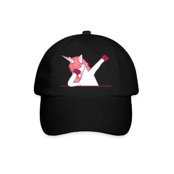 text feld schreiben schild mauer dabbing unicorn d - Baseballkappe - Schwarz/Schwarz - Vorne