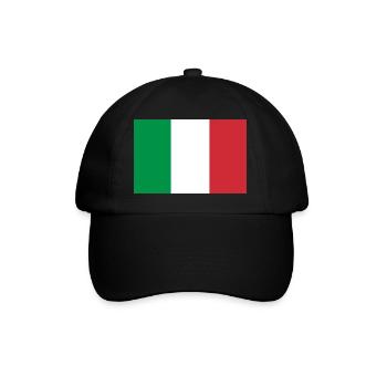 Italien Tricolor Flagge - Baseballkappe - Schwarz/Schwarz - Vorne