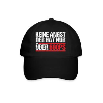 Auto - Nur über 600PS - Baseballkappe - Schwarz/Schwarz - Vorne