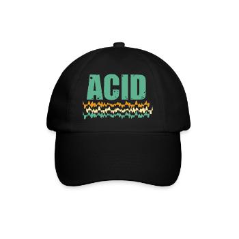 Acid Trance und House Techno Party Outfit Club DJ - Baseballkappe - Schwarz/Schwarz - Vorne