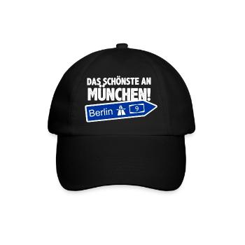 BERLIN, DAS SCHÖNSTE AN MÜNCHEN - Baseballkappe - Schwarz/Schwarz - Vorne
