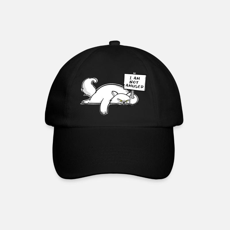 Angry Cat - Baseballkappe - Schwarz/Schwarz