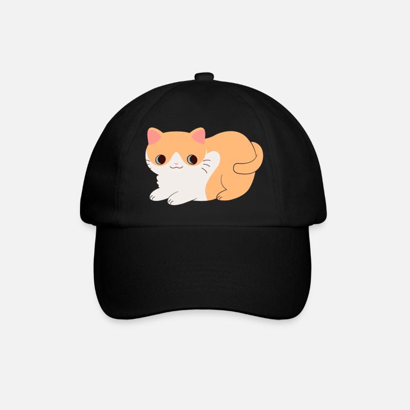 Süße Katze - Baseballkappe - Schwarz/Schwarz