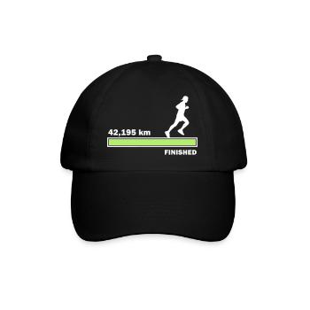 42.195 km finished - Baseball Cap - black/black - Front