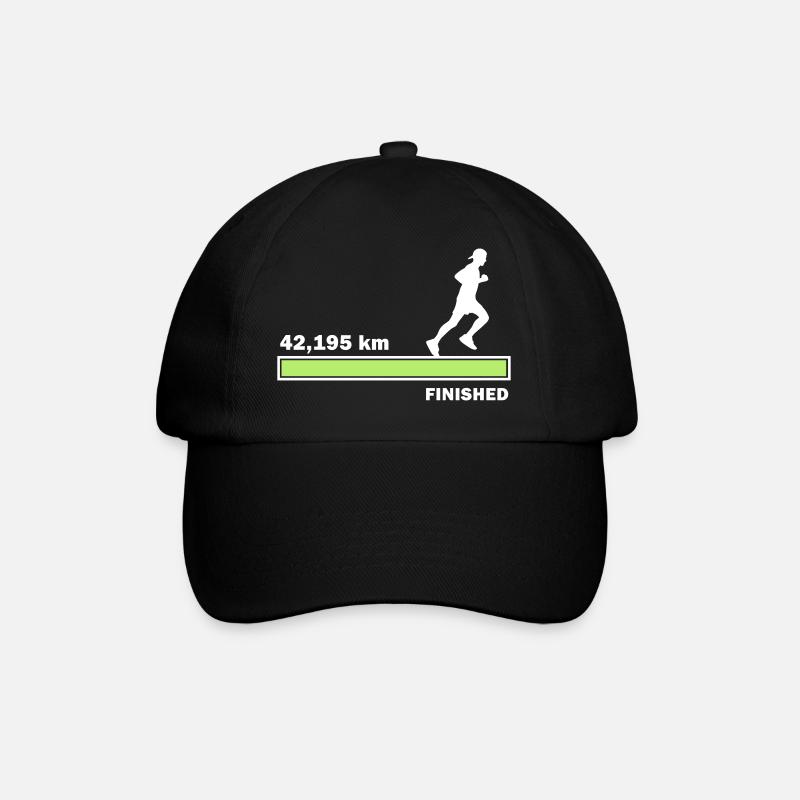 42,195 km finished - Baseballkappe - Schwarz/Schwarz