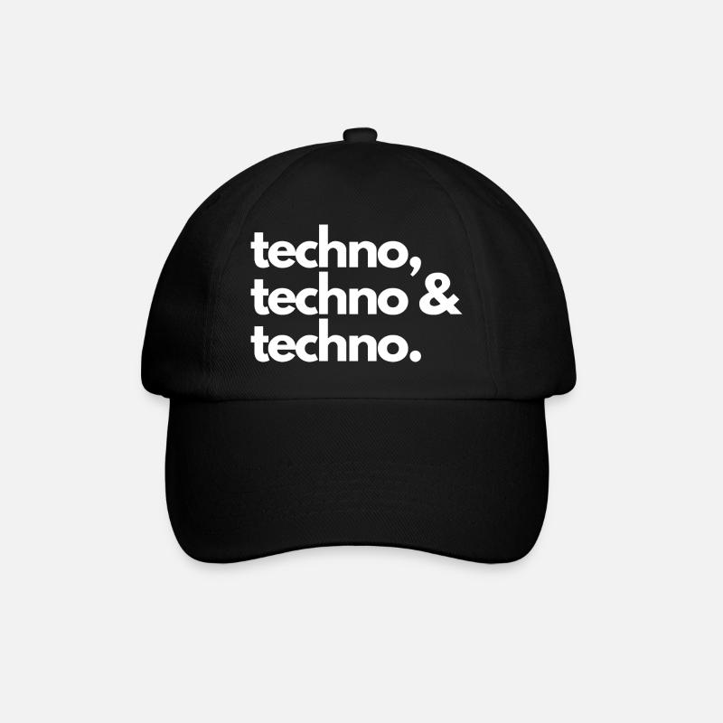 Techno, techno et techno - Casquette classique - noir/noir
