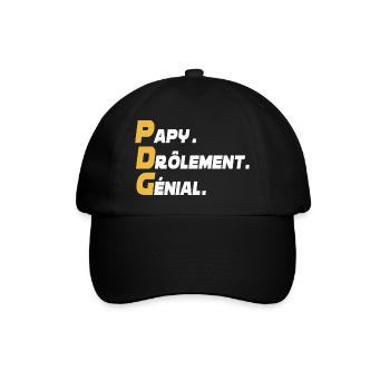 Humour PDG - papy drôlement génial - Casquette classique - noir/noir - Devant
