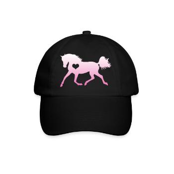 Cheval coeur cheval amoureux équitation fille cadeau - Casquette classique - noir/noir - Devant