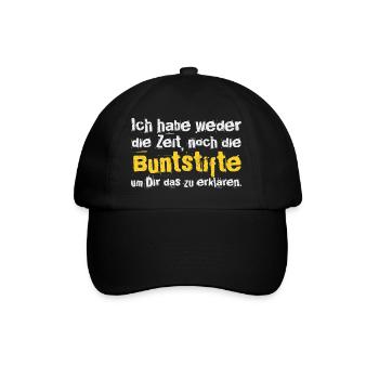 ich habe weder die zeit noch die Buntstifte - Baseballkappe - Schwarz/Schwarz - Vorne