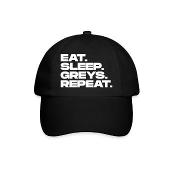 Eat Sleep Greys Répéter - Casquette classique - noir/noir - Devant