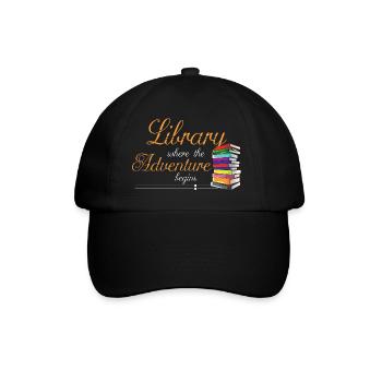 Bookworm Gifts Library Where The Adventure Begins - Casquette classique - noir/noir - Devant