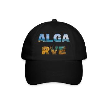 Algarve Lettering with Ocean Landscape Fill - Baseball Cap - black/black - Front
