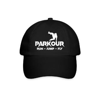Parkour Freerunner Motiv Trendsport Extremes Sport - Baseballkappe - Schwarz/Schwarz - Vorne