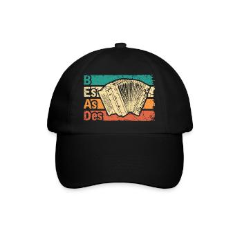 Retro Steirische Harmonika B Es As Des, Quetschn - Baseballkappe - Schwarz/Schwarz - Vorne