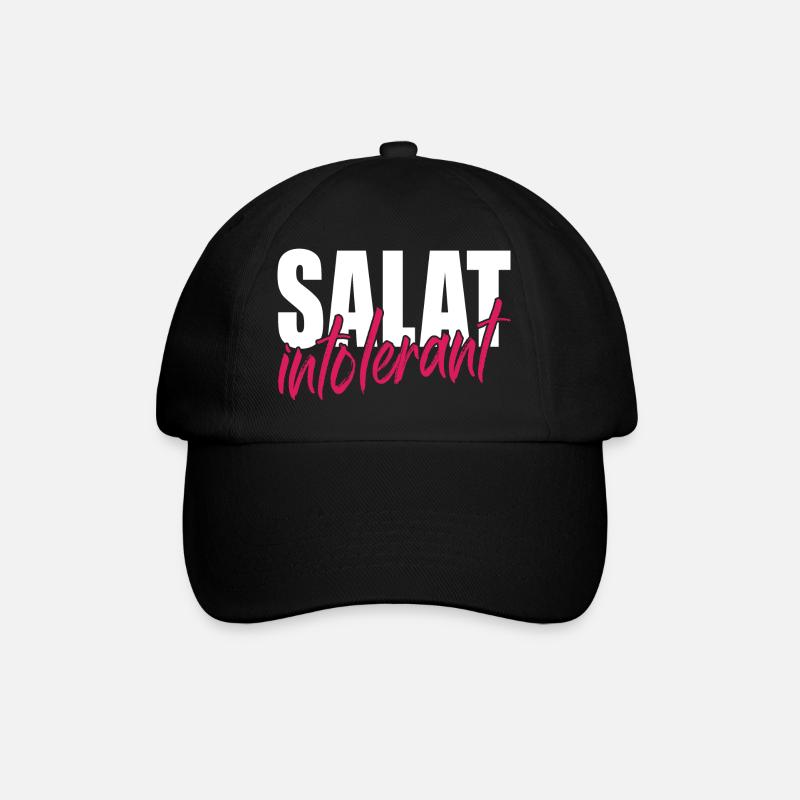 Salat Intolerant - Baseballkappe - Schwarz/Schwarz