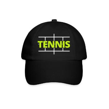 tennis / Tennis / Tennis spieler / Tennis Spielen - Baseballkappe - Schwarz/Schwarz - Vorne
