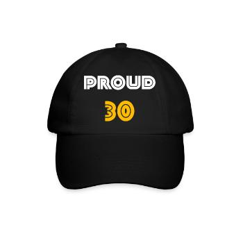 feiern, proud 30 - Baseballkappe - Schwarz/Schwarz - Vorne
