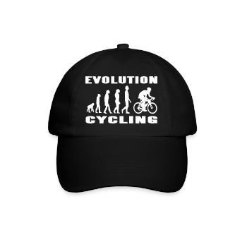 Evolution Of A Cyclist Funny Cycling T-Shirt - Baseballkappe - Schwarz/Schwarz - Vorne