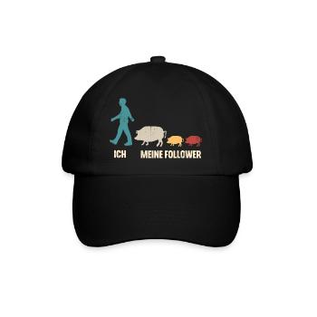 Schwein Landwirt Ich Und Meine Follower - Baseballkappe - Schwarz/Schwarz - Vorne