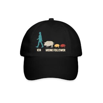 Schwein Landwirtin Ich Und Meine Follower - Baseballkappe - Schwarz/Schwarz - Vorne