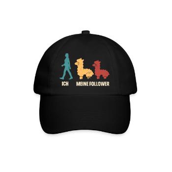 Ich Meine Follower Alpaka - Baseballkappe - Schwarz/Schwarz - Vorne