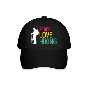 PEACE LOVE HIKING Chemise rétro géniale pour randonneur - Casquette classique - noir/noir - Devant