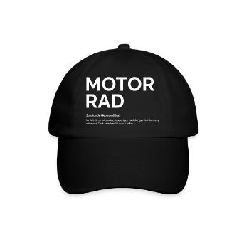 Motorrad - Baseballkappe - Schwarz/Schwarz - Vorne