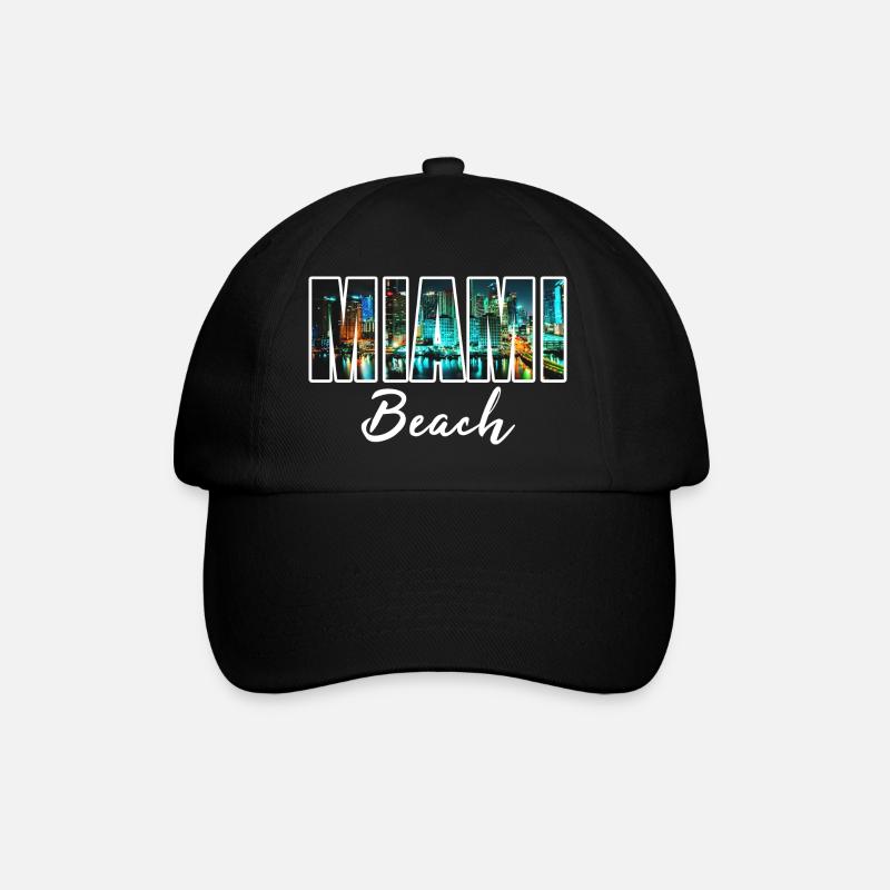miami beach - Baseballkappe - Schwarz/Schwarz