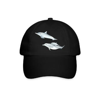 drôle de famille de dauphins - Casquette classique - noir/noir - Devant