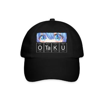 Otaku Anime Augen Chemisches Element - Baseballkappe - Schwarz/Schwarz - Vorne