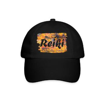reiki schriftzug e 280 - Baseballkappe - Schwarz/Schwarz - Vorne