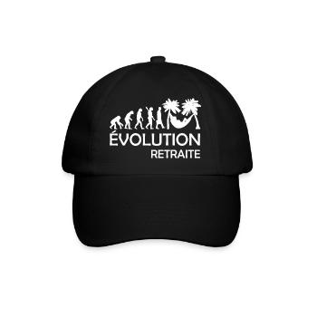 Évolution retraite / humour retraité - Casquette classique - noir/noir - Devant