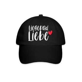 Fahrrad Liegerad Liebe Radsport Sport Geschenk - Baseballkappe - Schwarz/Schwarz - Vorne